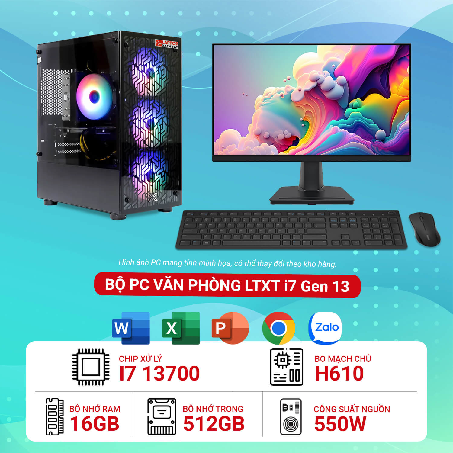 Máy tính bộ lắp ráp văn phòng i7 Gen 13